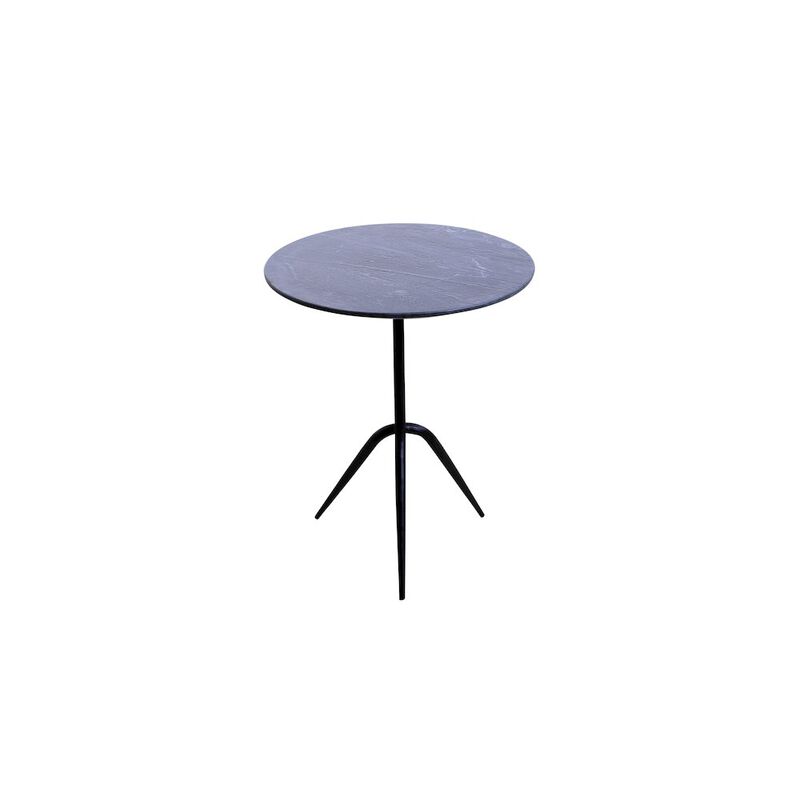 World Interiors Glacier 18 Accent Table with Lava Marble