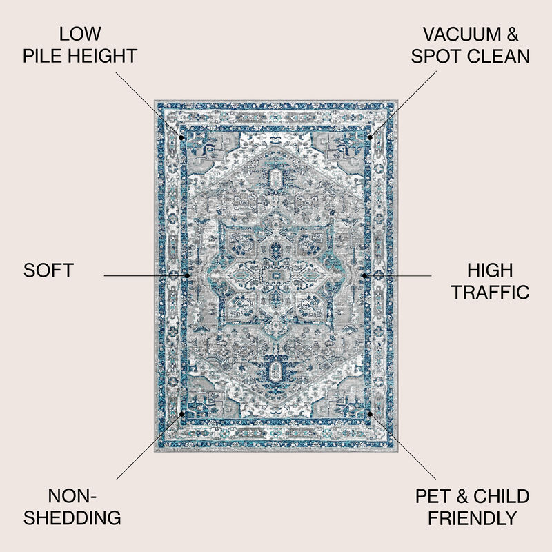 Modern Vintage Medallion Indoor Area Rug