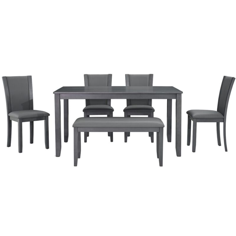 Pimmel 6‑Piece Rectangular Farmhouse Rustic  Dining Table Set image number 0