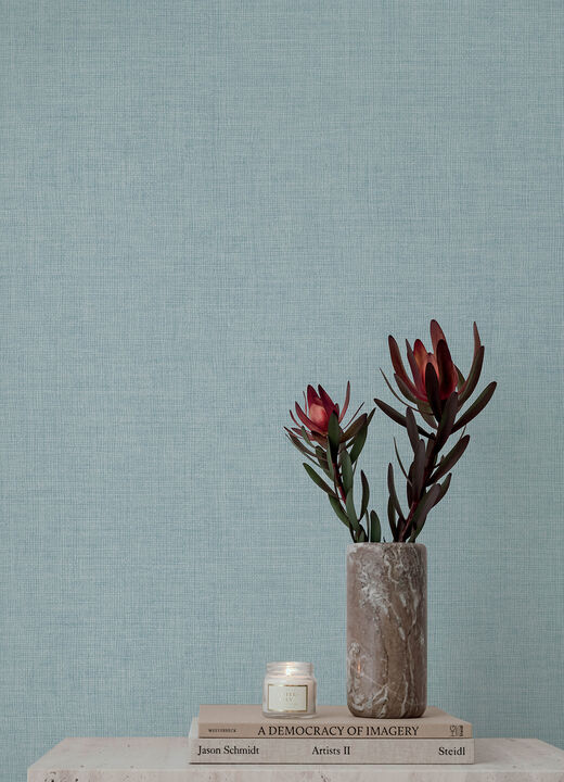Alba Sky Blue Open Weave Wallpaper (Set of 2)