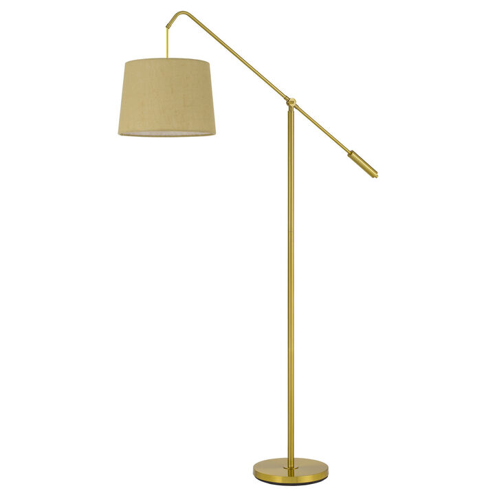 HomeRoots 68" Brass Adjustable Traditional Shaped Floor Lamp With Antiqued Brass Drum Shade