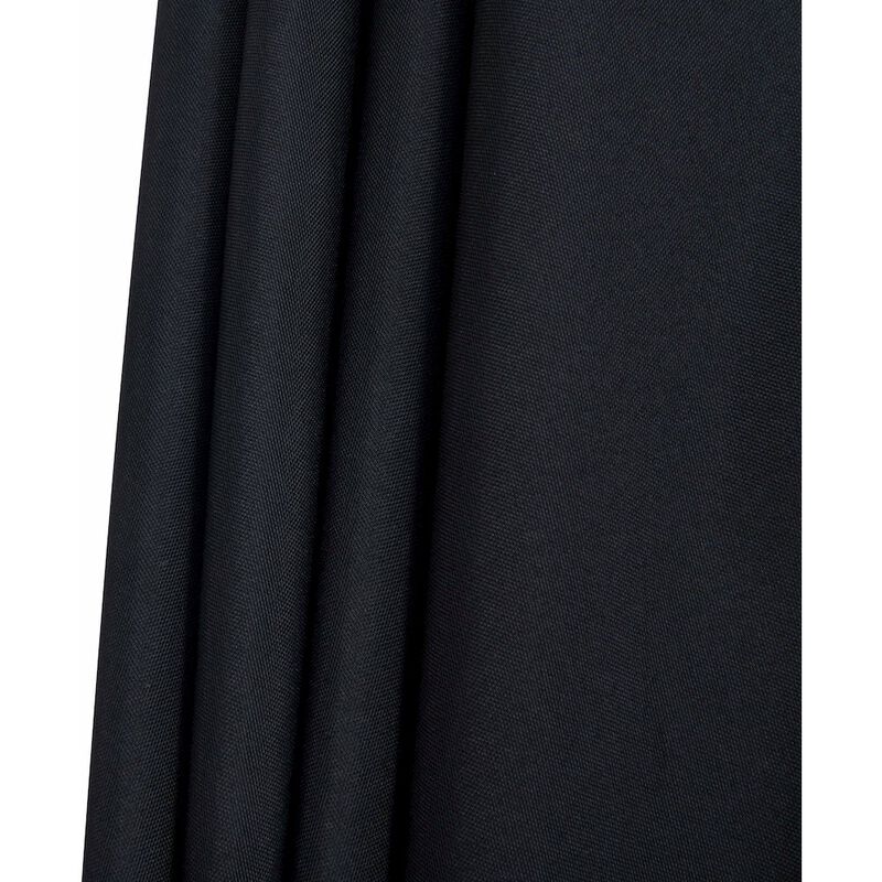 Meridian Furniture Amalfi Black With Cream Piping / Matte Black Metal Patio Umbrella with Base Sets