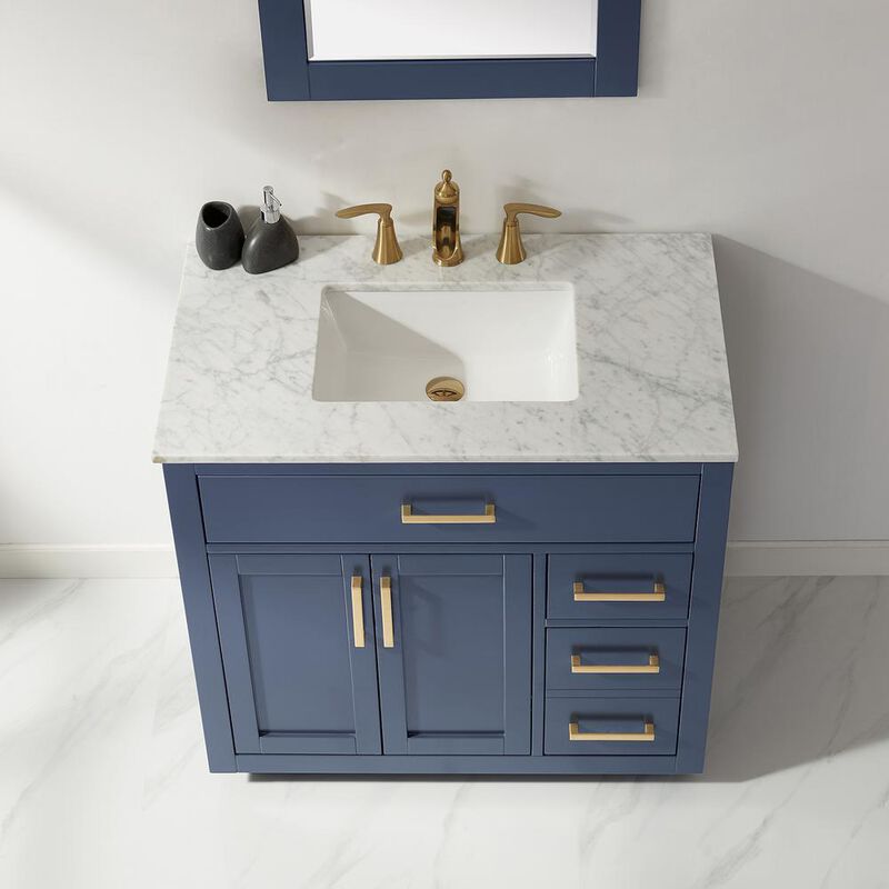Altair 36 Single Bathroom Vanity Set in Royal&nbsp;Blue with Mirror