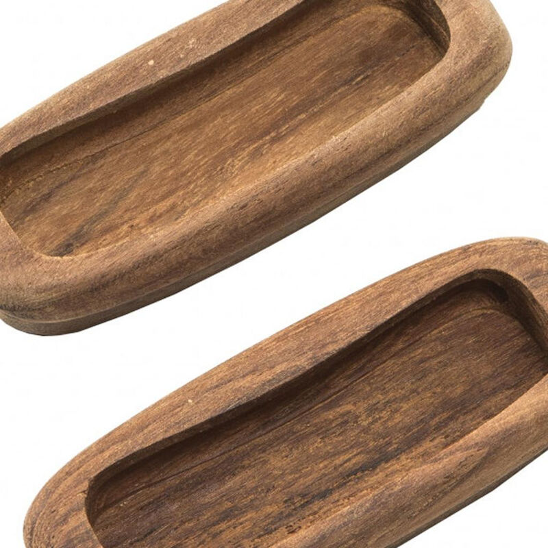 HomeRoots Set of Two Brown Teak Wood Drawer Pull Knobs image number 5