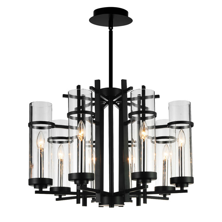 Sierra 8 Light Up Chandelier With Black Finish