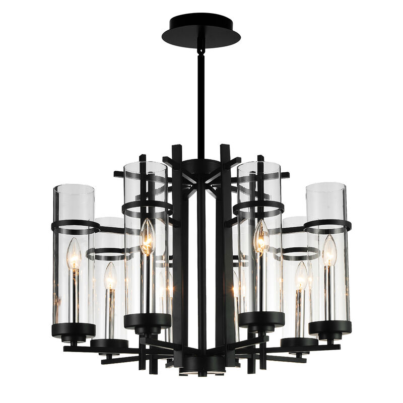 Sierra 8 Light Up Chandelier With Black Finish