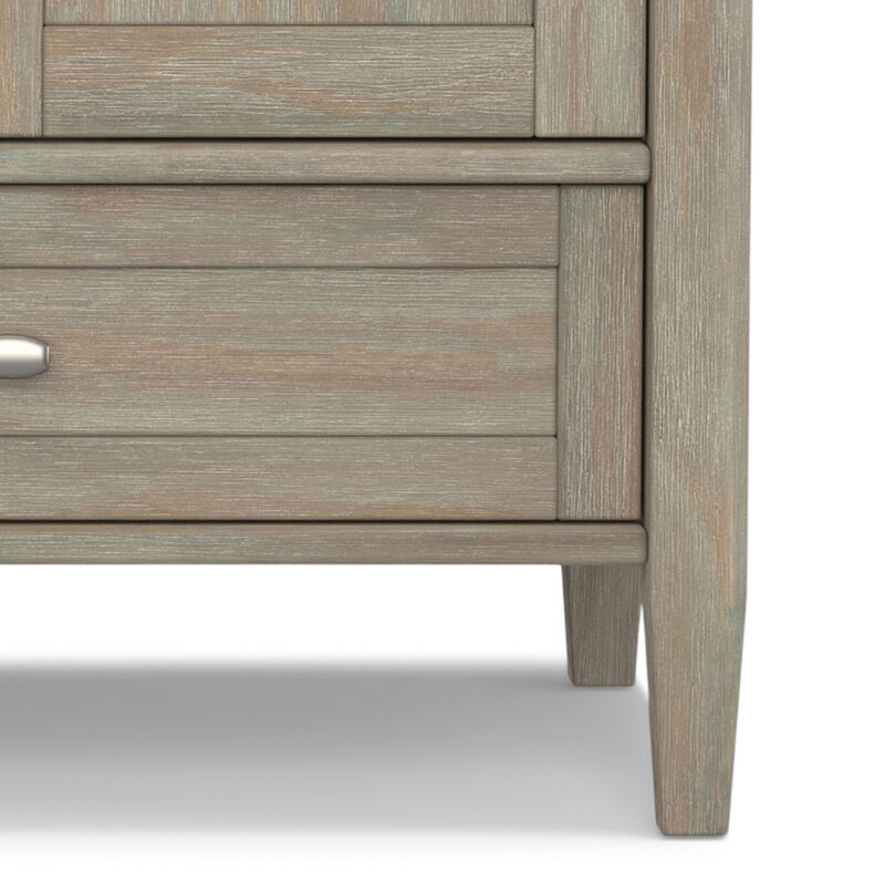 Warm Shaker SOLID WOOD 47 inch Wide Transitional TV Media Stand in Distressed Grey For TVs up to 50 inches