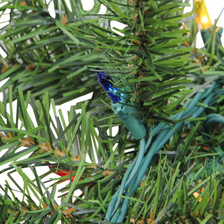 9' x 8" Pre-Lit Canadian Pine Artificial Christmas Garland  Multi Lights