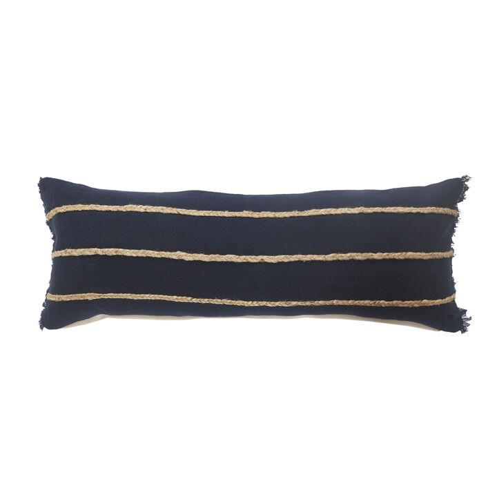 100% Cotton Striped Zippered Pillow &ndash; Decorative Cushion for Sofa, Couch, or Bedroom Accent