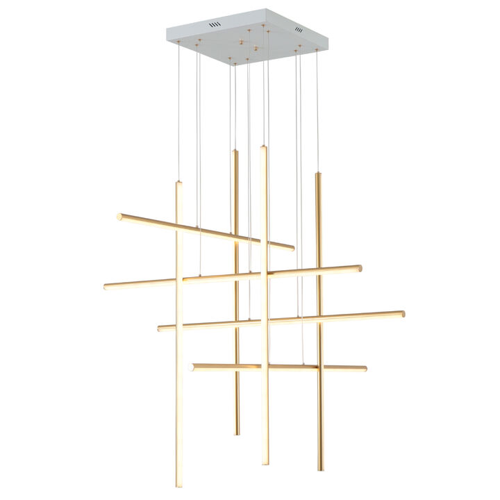 8 - Light Modern Chandelier Long Hanging Pendant for High Ceiling
