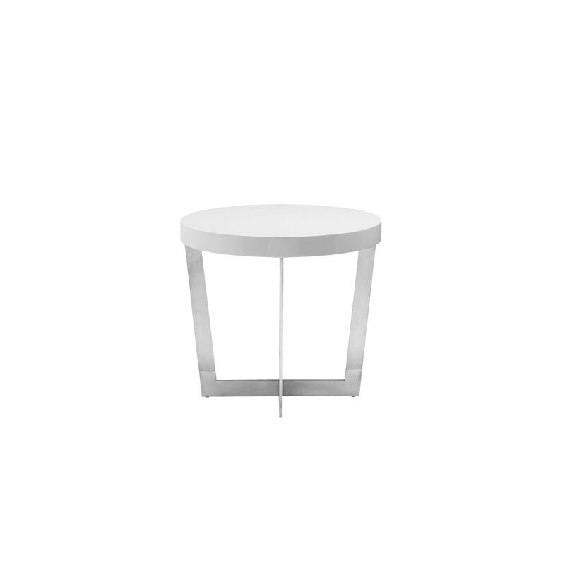 Pangea Home Oyster Side Table White