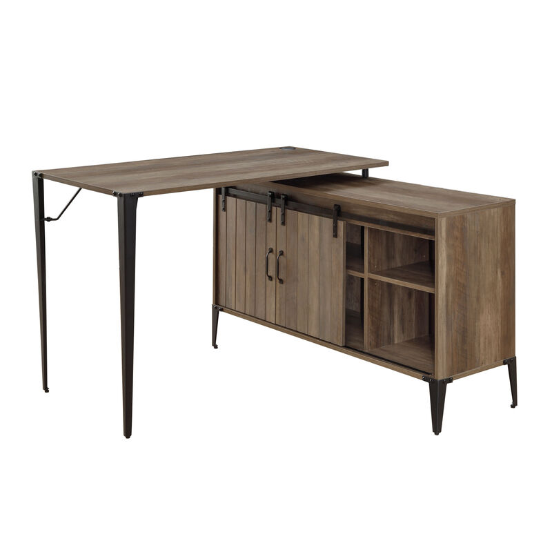 L-Shape Writing Desk with Storage Drawers for Home Office or Study Room