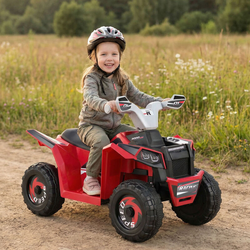 Kids 6V Ride On ATV Quad Car with Detachable Trailer for Outdoor Play image number 4