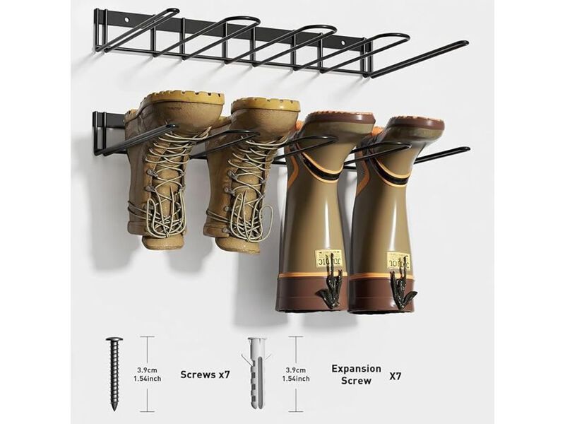 Entryway Metal Shoe Organizer 4 Pair Closet Storage Boot Rack image number 1