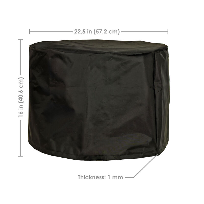Sunnydaze Black 420D Oxford Cloth Fire Pit Cover - 22.5” Round x 16” H