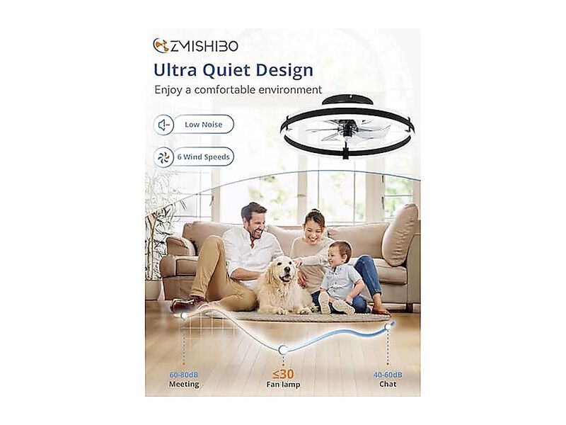 Ceiling Fans Lights Remote 19 Low Profile Fan 3000 6000K Dimmable Modern Flush image number 2