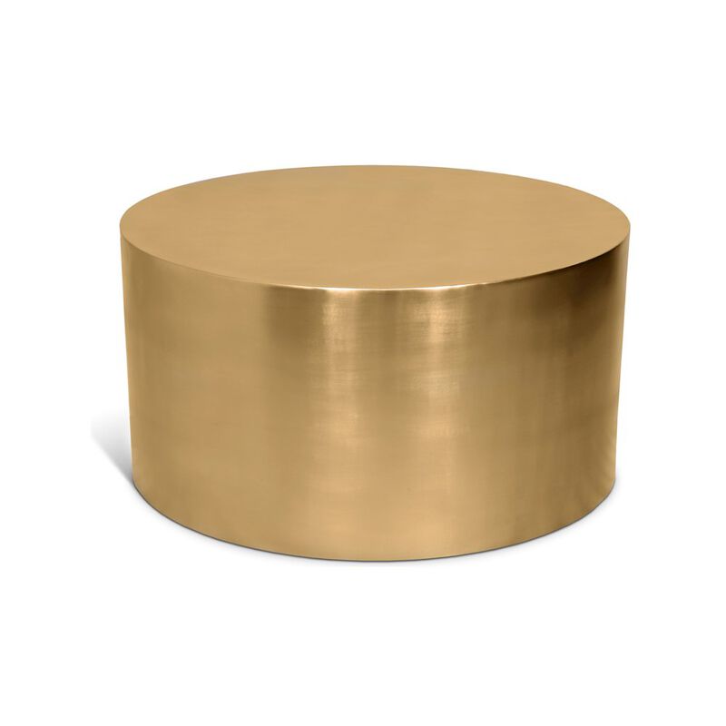 Meridian Furniture Cylinder Brushed Gold Coffee Table