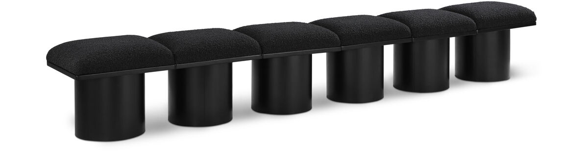 Meridian Furniture Pavilion Black Boucle Fabric Bench