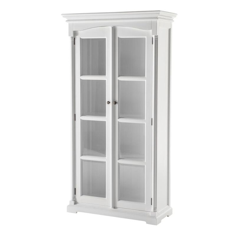 Belen Kox Classic White Double Glass Door Vitrine Cabinet, Belen Kox