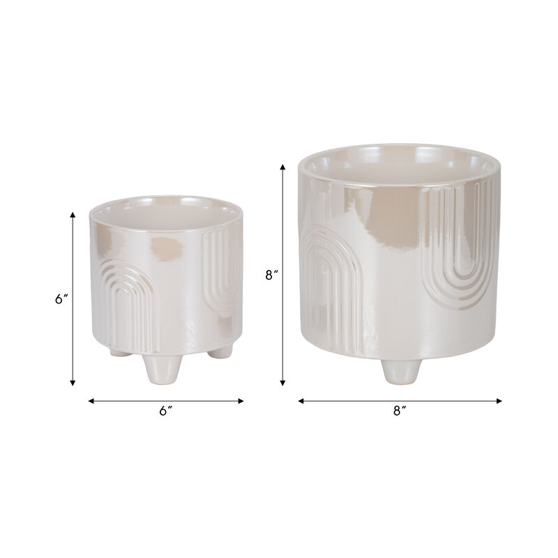 Ivory Stoneware Planters