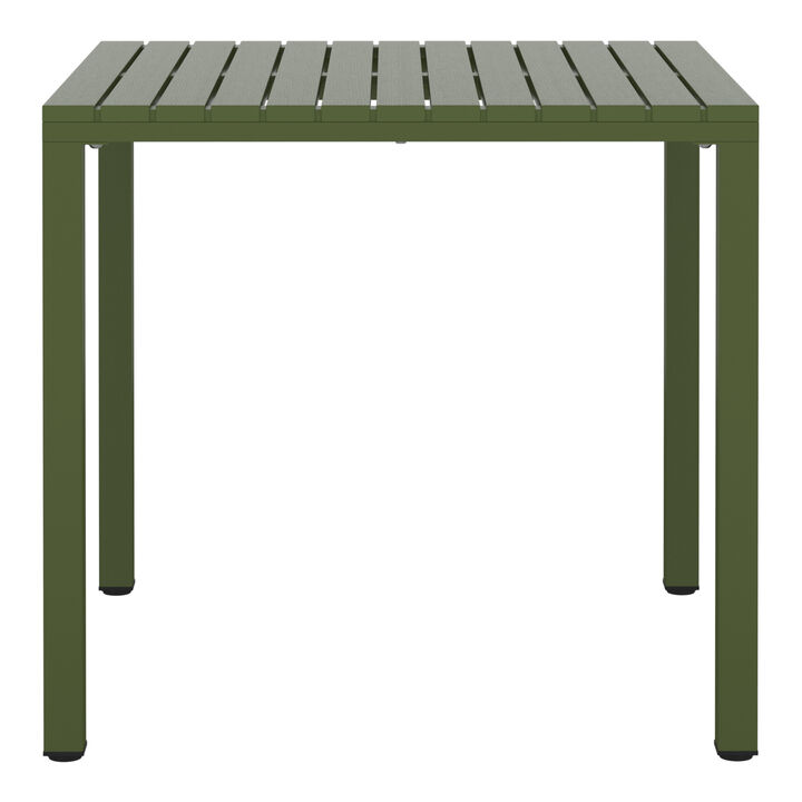 WestinTrends 31.5" Iron Metal Frame Outdoor Square Patio Dining Table