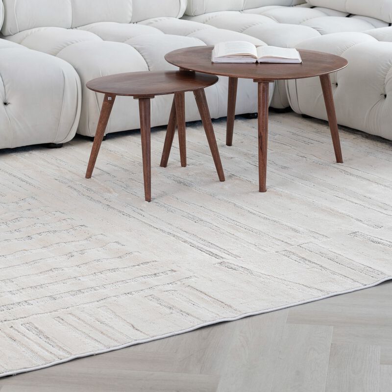 Rug Branch Inari Contemporary Abstract Beige Cream Indoor Area Rug