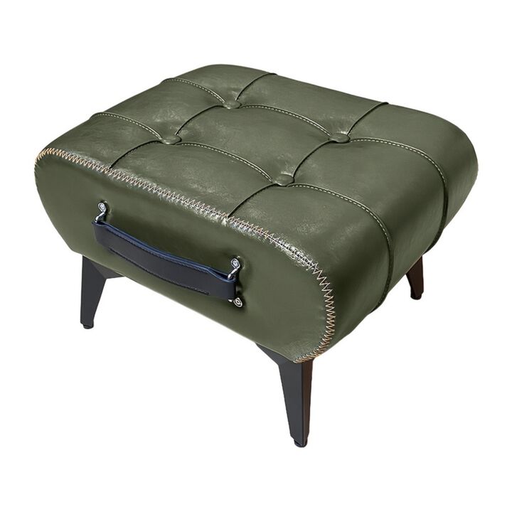 Vintage Button-Tufted Ottoman Footstool