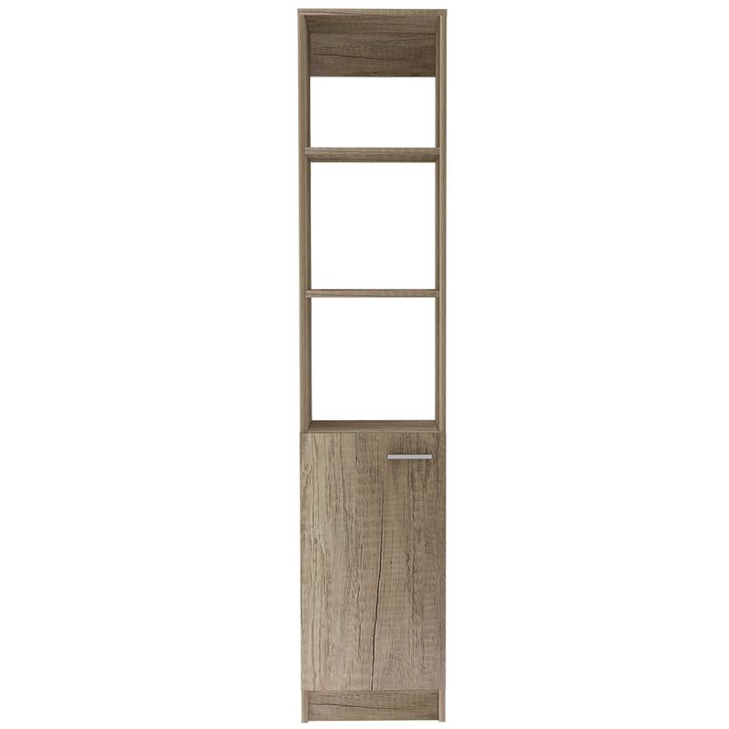 Malaga Linen Cabinet, Two Interior  Shelves, Three External Shelves, Single Door -Black