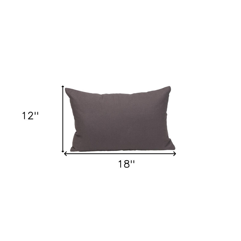 HomeRoots 12" X 18" Gray Cotton Throw Pillow image number 3