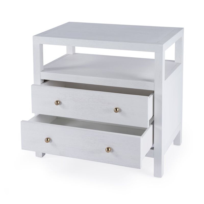 Butler Specialty Nora 2-Drawer Wide Nightstand, White