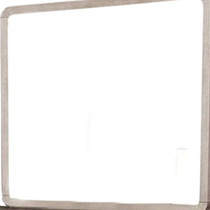 Giva Dresser Mirror, Rounded Edges, Natural Oak Beige Solid Wood 37x40