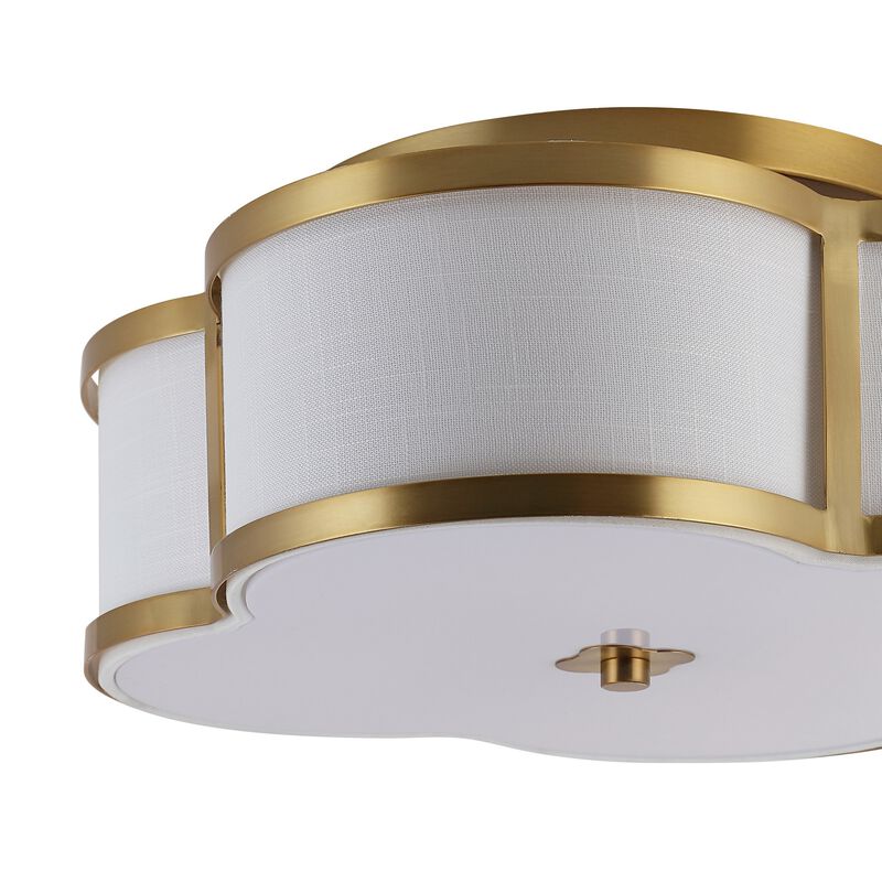Quatrefoil Scalloped Shade Metal Classic Glam LED Flush Mount
