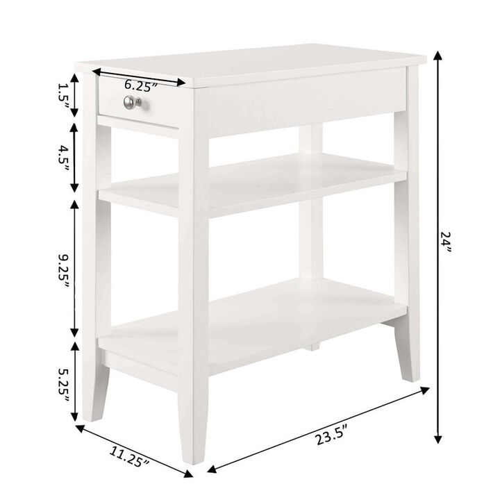 Convience Concept, Inc. American Heritage 1 Drawer Chairside End Table with Shelves