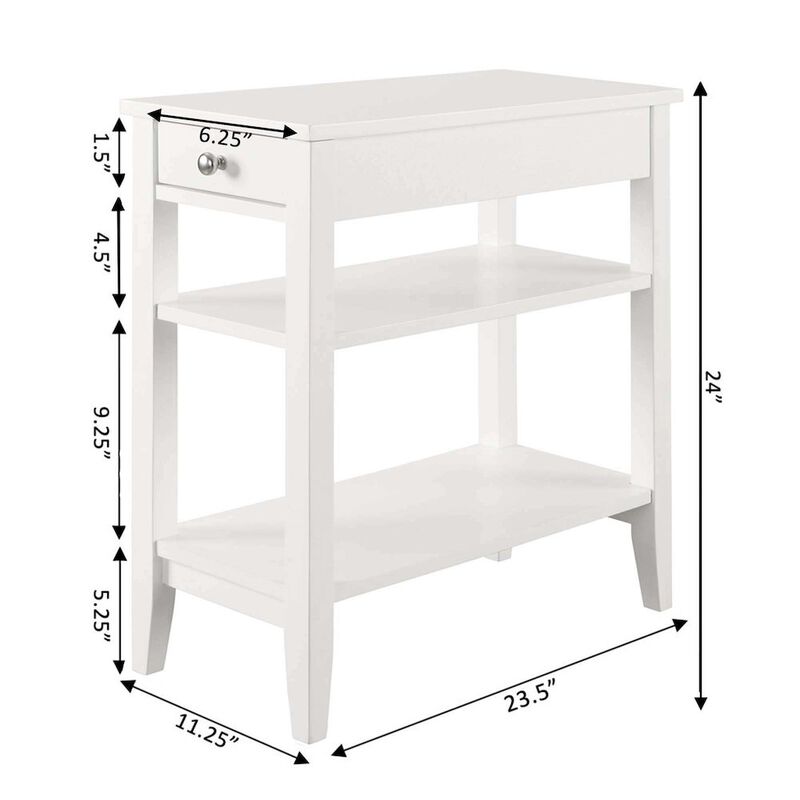 Convience Concept, Inc. American Heritage 1 Drawer Chairside End Table with Shelves