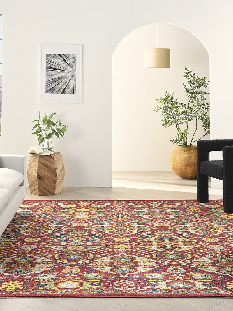 Allur ALR03 Red/Multicolor 9' x 12' Rug