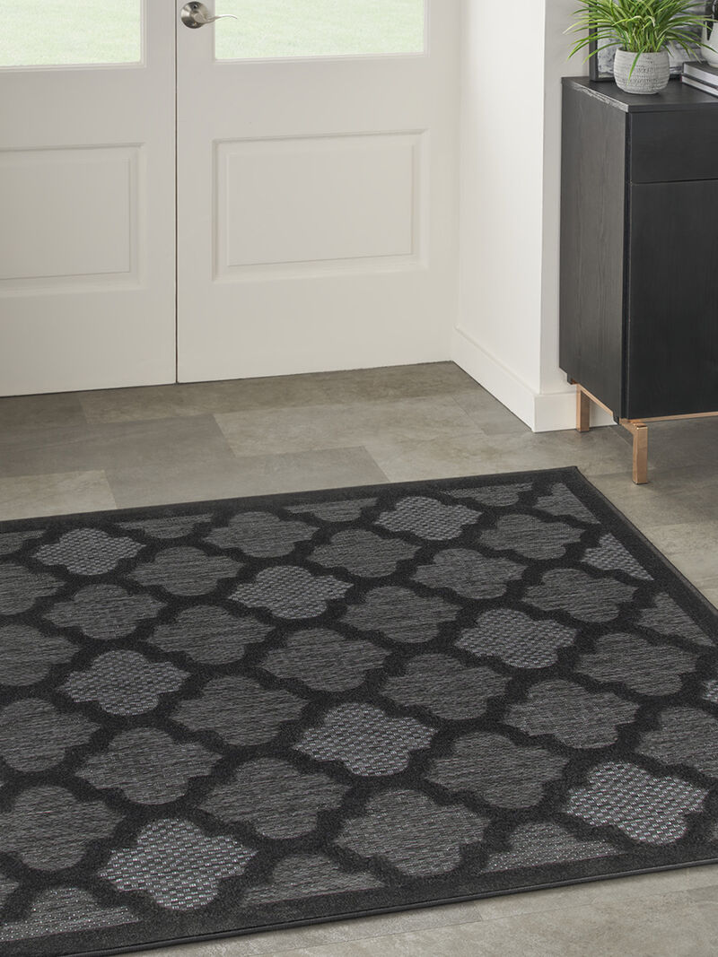 Easy Care NES01 Charcoal/Black 5' x Square Rug