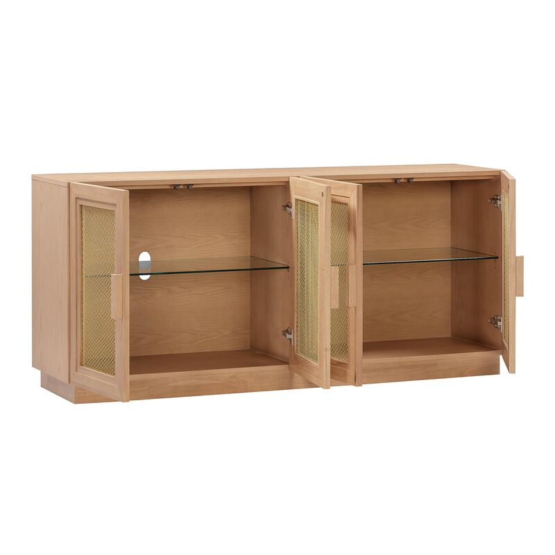 TOV Nolan Natural Wood Media Console, 72.2" W x 32.3" H image number 4