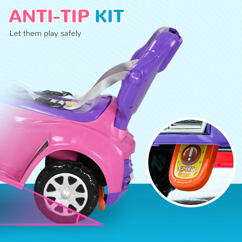 BreeBe 3 in 1 Push Car Sliding Car with Removable Handle, Music, Horn, Canopy, Safety Guardrail image number 5