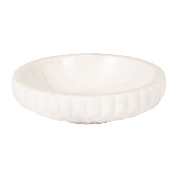 Round Marble Bowl, White