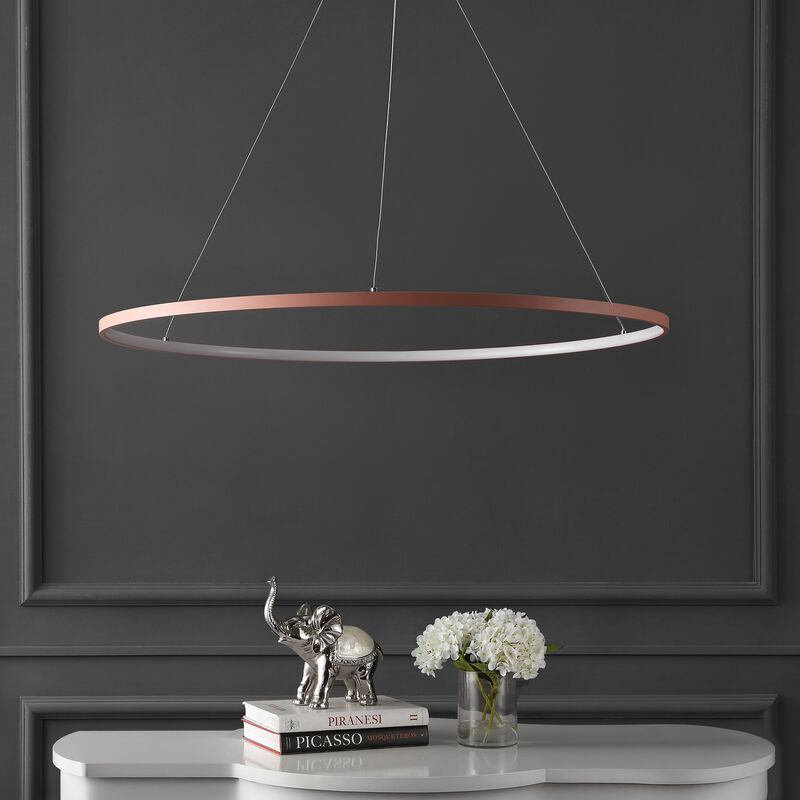 Brice Modern Contemporary Metal Round Dimmable Integrated LED Pendant image number 8