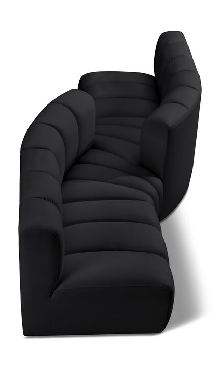 Meridian Furniture Arc Black Vegan Leather Modular Sofa