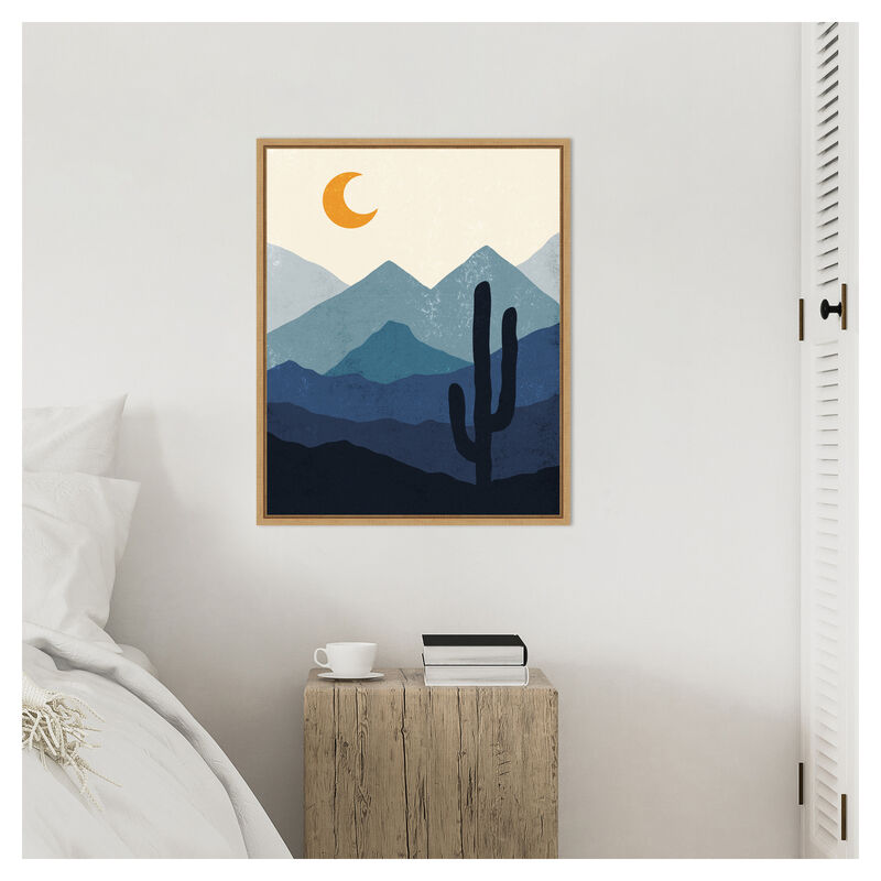 Desert Life   Night by XYZ Studio Framed Canvas Wall Art