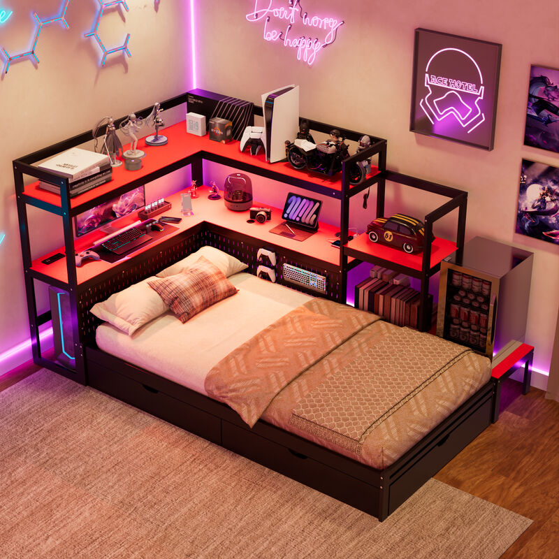 Merax Twin Size Multi-Functional Gaming Daybed image number 3