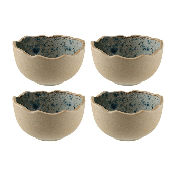 Gaia dia.4" h:8.75" 10 oz. Round Decorated Porcelain Bowl (Set of 4)