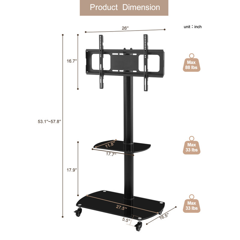 Streamdale Adjustable Tempered Glass Metal Floor Lamp image number 3