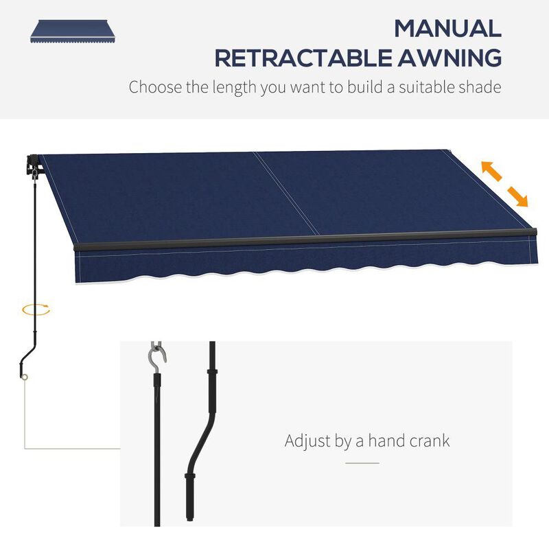 Hivvago 8' x 6.5' Manual Retractable Sunshade Awning image number 3