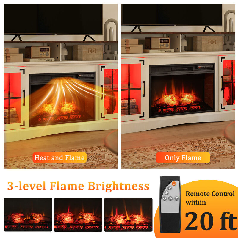 Electric Fireplace TV Stand with Remote Control and Thermostat for Living Room image number 7