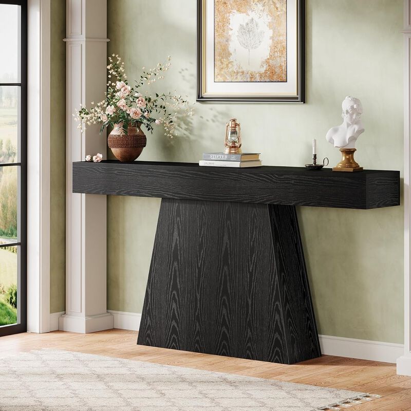 Tribesigns Modern Trapezoidal Wood Console Table image number 2