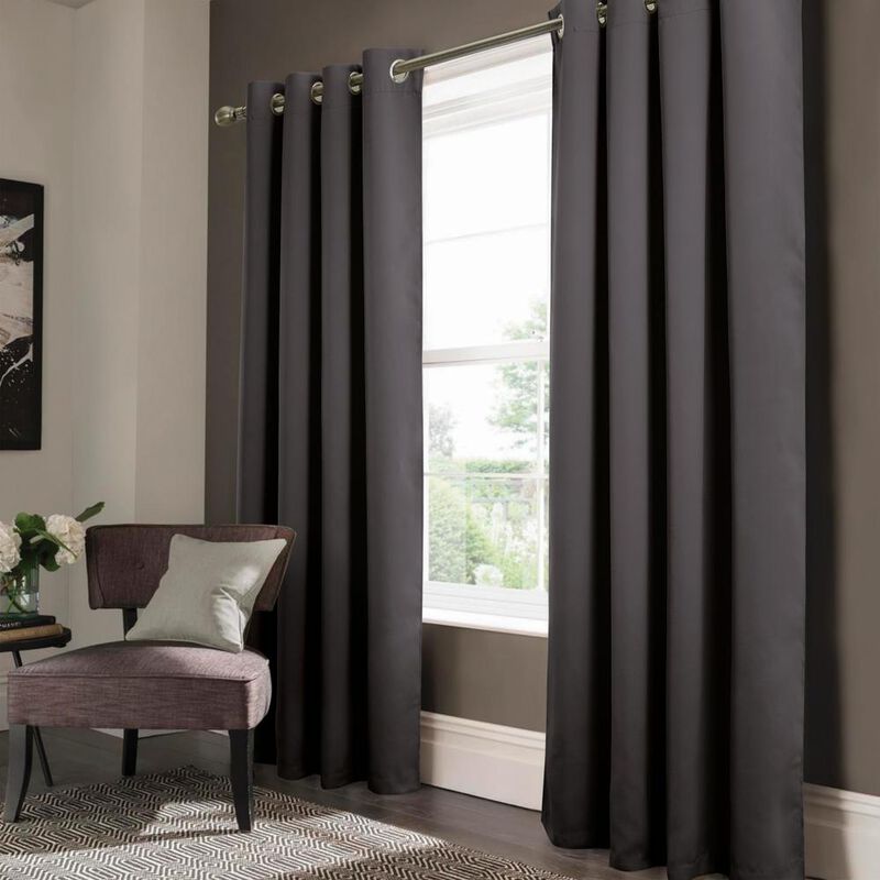 Olivia Gray Anchorage Blackout Grommet Single Curtan Panel - 54x90", Charcoal