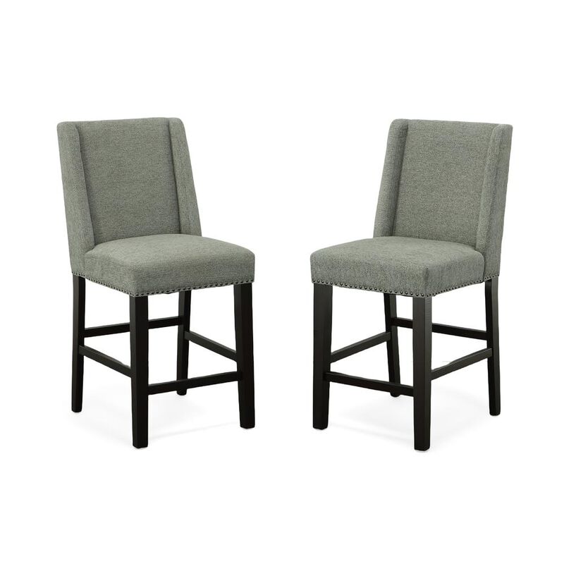 Carolina Living Upholstered 24 Counter Stool - Set of 2 - Espresso - Charcoal Upholstery